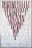 Abdoulaye Konaté – Tentures teintures : Abdoulaye Konaté, Triangle des trois couleurs, 2011, 242 x 179 cm